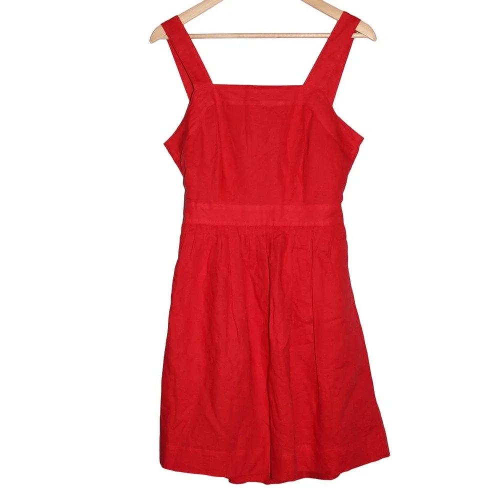 red j crew dress Satin Tie Neck Side Slit NWT- Size M (sold out online) J. Crew Pleated Tie-waist Dress